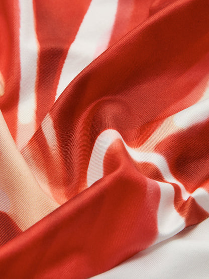 Stor Rød Blomst Kjole